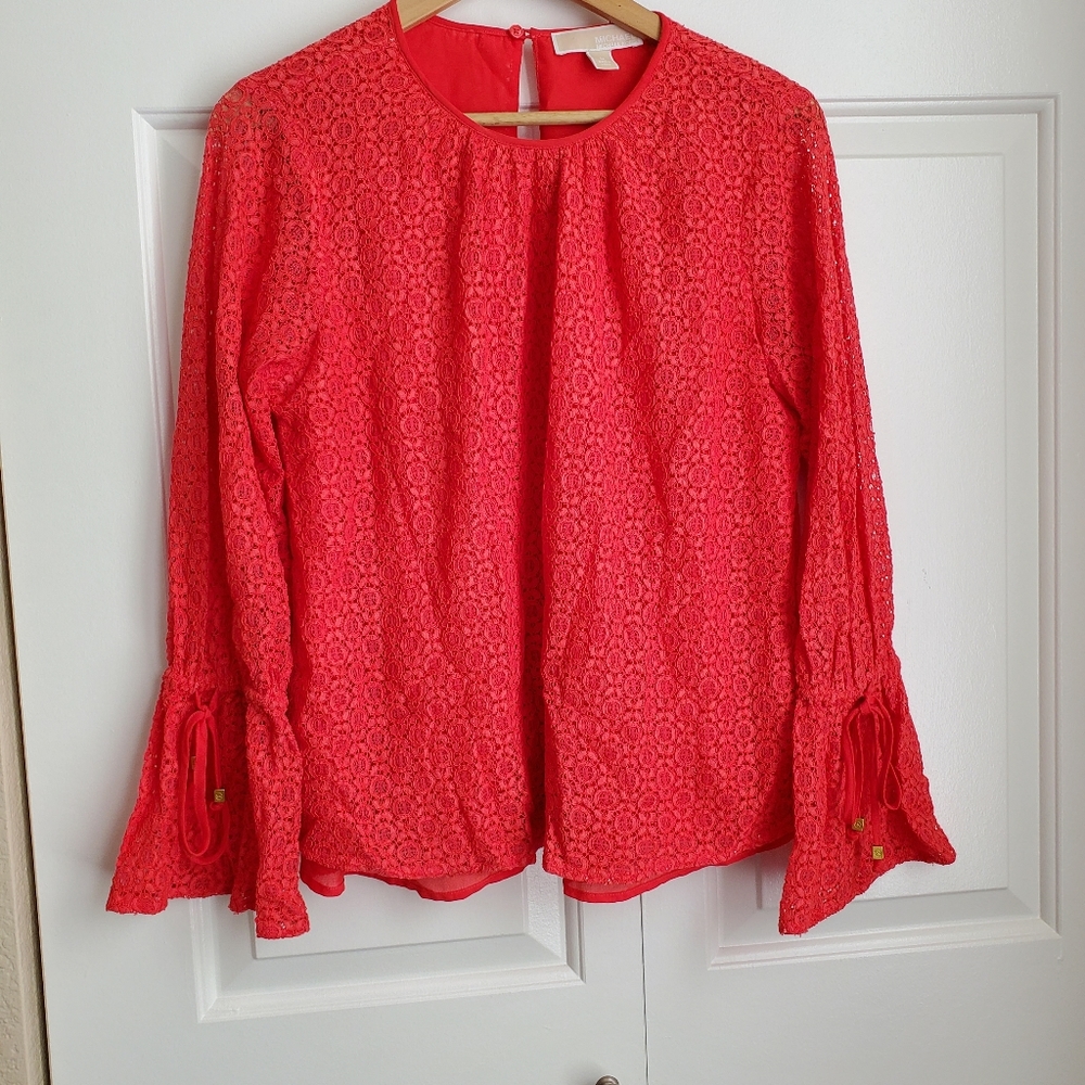 Michael Kors lace long sleeve blouse